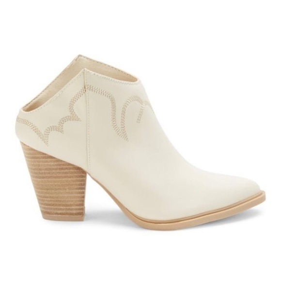Dolce Vita Shoes - Dolce Vita Susan leather booties ivory with ton-on tone details runs small